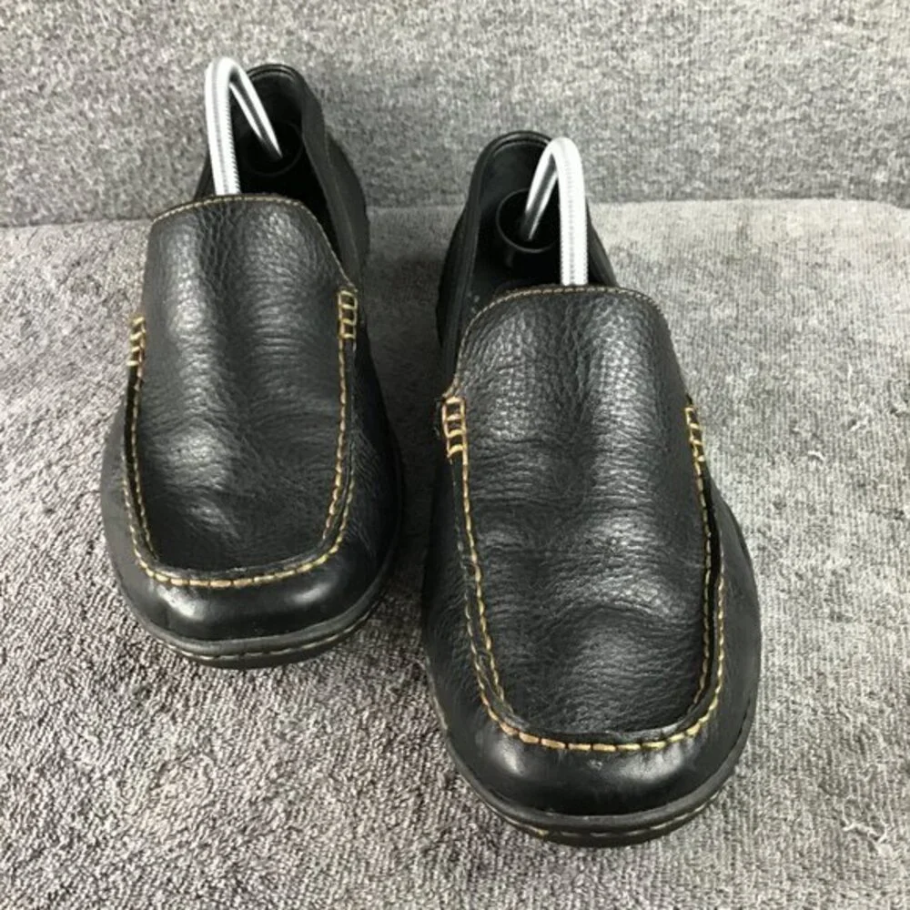Borns Black Leather‎ Men's Slip On Shoes 11.5 M/W